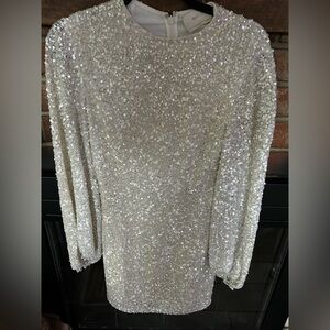 BHLDN Ivory Sequin Dress - one flaw “a bald spot” on the left lower side